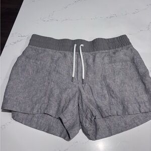 Athleta Light Gray Drawstring Athletic Shorts